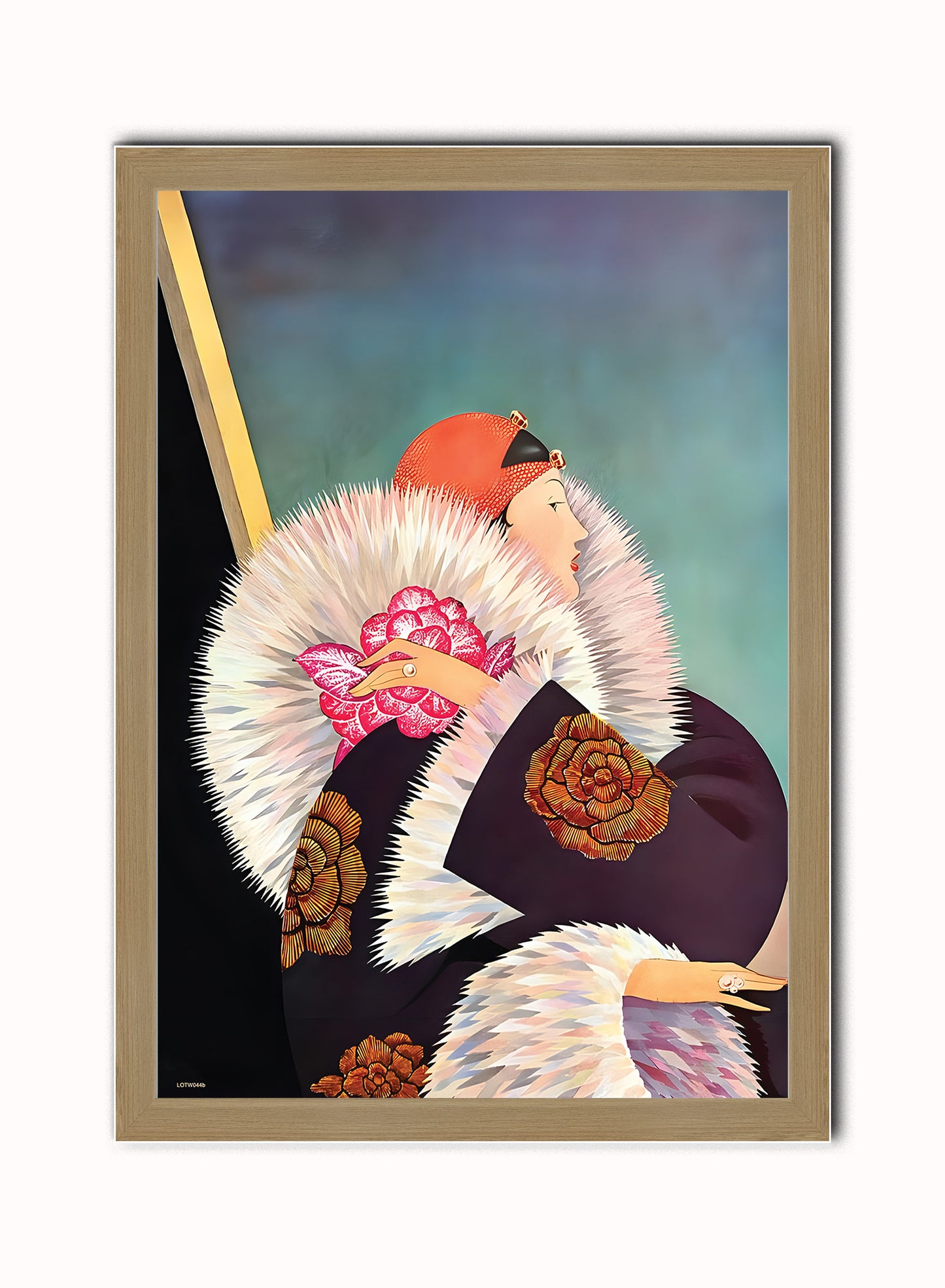 George Wolfe Plank Fashion Art Print featured on Vogue Cover January 1921 Vintage Art Wall Art Print 50x70cm Light Wood Frame