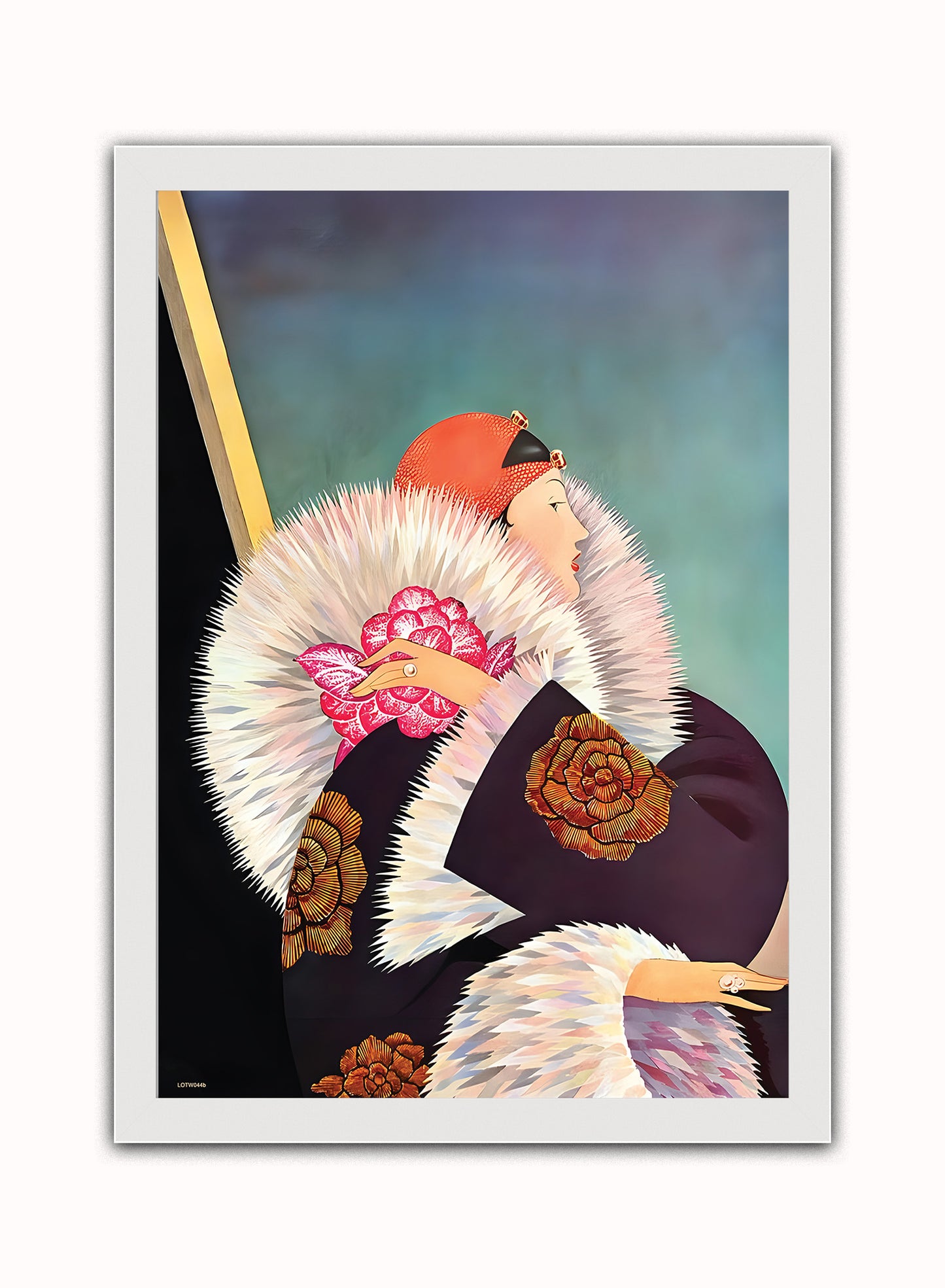 George Wolfe Plank Fashion Art Print featured on Vogue Cover January 1921 Vintage Art Wall Art Print 50x70cm White Frame