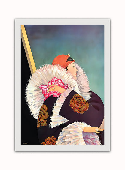 George Wolfe Plank Fashion Art Print featured on Vogue Cover January 1921 Vintage Art Wall Art Print 50x70cm White Frame
