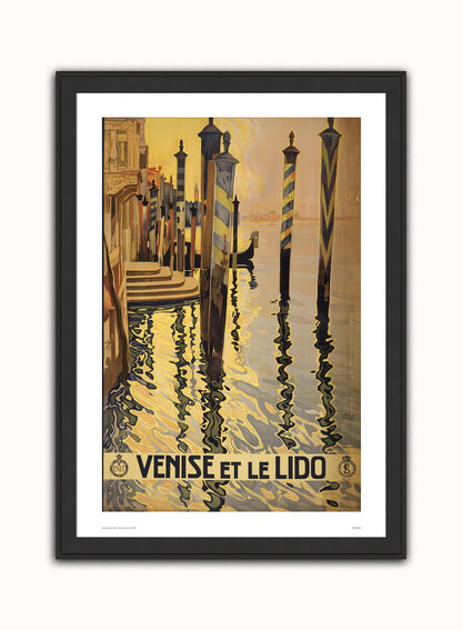 Venise et le Lido - Vittorio Grassi 1878 Art Print Poster Vintage Poster Wall Art Print 50x70cm Black Frame
