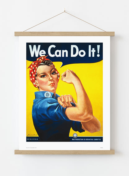 We Can Do It, Rosie the Riveter World War 2, Vintage Feminism Art Print Poster Vintage Poster Wall Art Print 50x70cm Poster Hanger