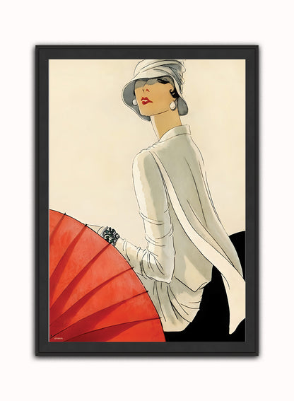 Porter Woodruff Fashion Art Print featured on Vogue January 1928 Vintage Art Wall Art Print Black Frame