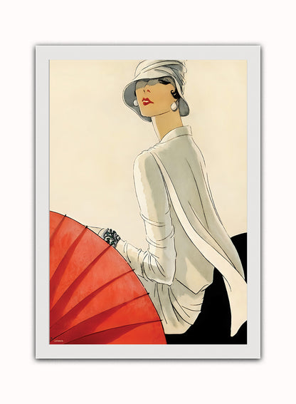 Porter Woodruff Fashion Art Print featured on Vogue January 1928 Vintage Art Wall Art Print White Frame