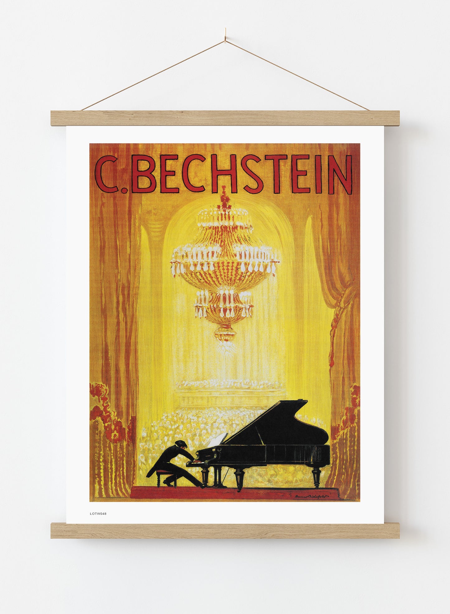 C._Bechstein 1920s Art Deco Pianist Art Print Poster Art Deco Wall Art Print 50x70cm Poster Hanger