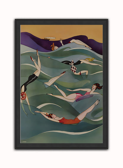 Annie Harriet Fish, Fashion Art Print Featured on Vanity Fair Cover Febuary 1924 Vintage Art Wall Art Print Black Frame