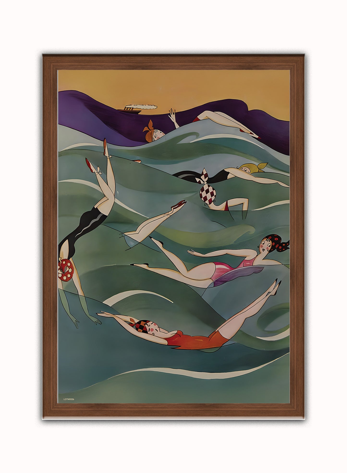 Annie Harriet Fish, Fashion Art Print Featured on Vanity Fair Cover Febuary 1924 Vintage Art Wall Art Print Dark Wood Frame