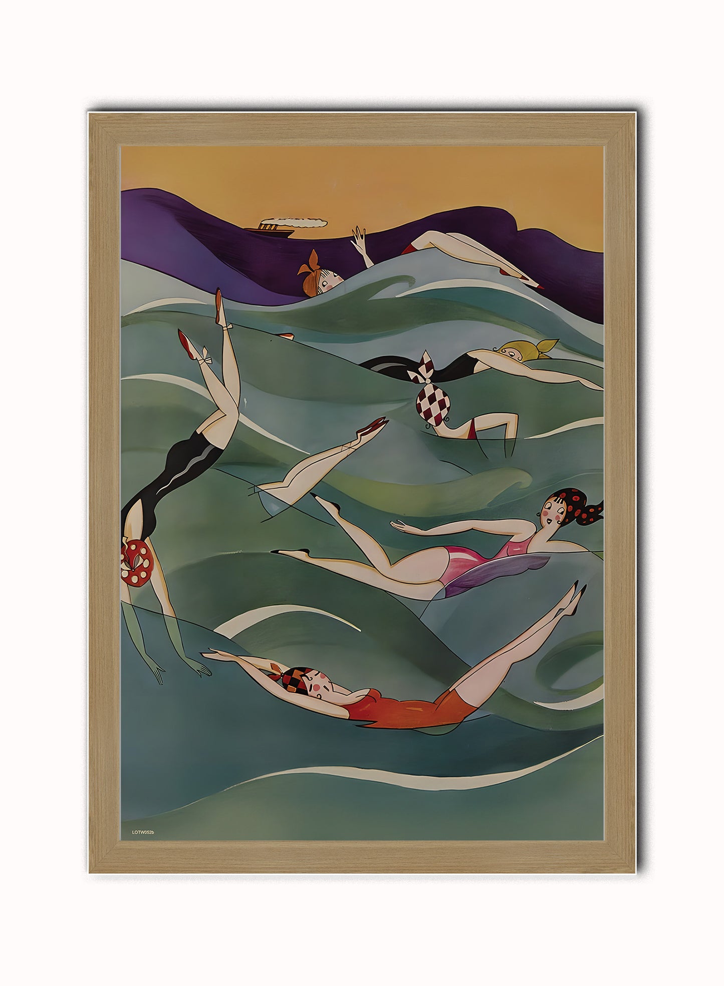 Annie Harriet Fish, Fashion Art Print Featured on Vanity Fair Cover Febuary 1924 Vintage Art Wall Art Print Light Wood Frame