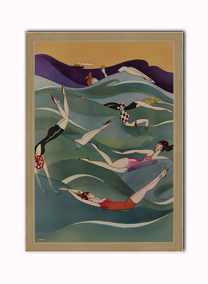 Annie Harriet Fish, Fashion Art Print Featured on Vanity Fair Cover Febuary 1924 Vintage Art Wall Art Print Light Wood Frame