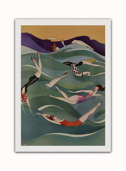 Annie Harriet Fish, Fashion Art Print Featured on Vanity Fair Cover Febuary 1924 Vintage Art Wall Art Print White Frame