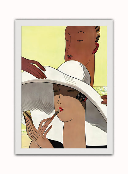 Marion Wildman , Fashion Art Print Featured on Vanity Fair Cover June 1929 Vintage Art Wall Art Print White Frame