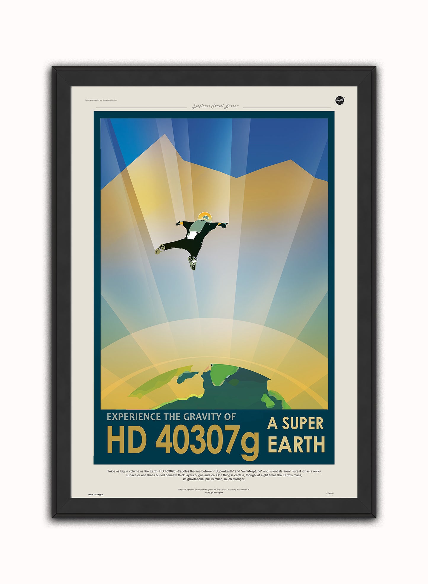 hd40307G, Space Travel, Tourism NASA, Anti Gravity, Solar System, Planets Art Print Poster Vintage Poster Wall Art Print 50x70cm Black Frame