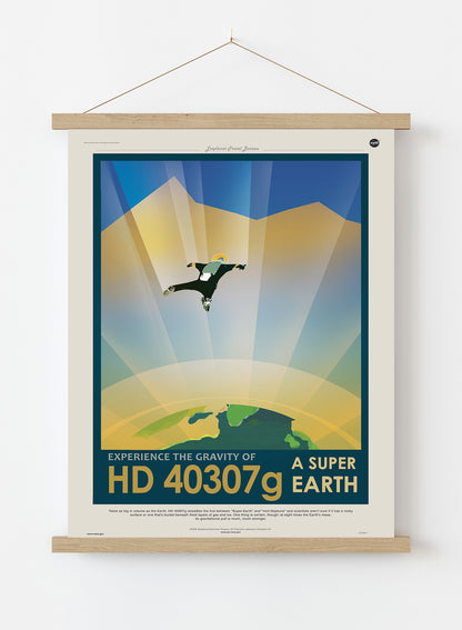 hd40307G, Space Travel, Tourism NASA, Anti Gravity, Solar System, Planets Art Print Poster Vintage Poster Wall Art Print 50x70cm Poster Hanger