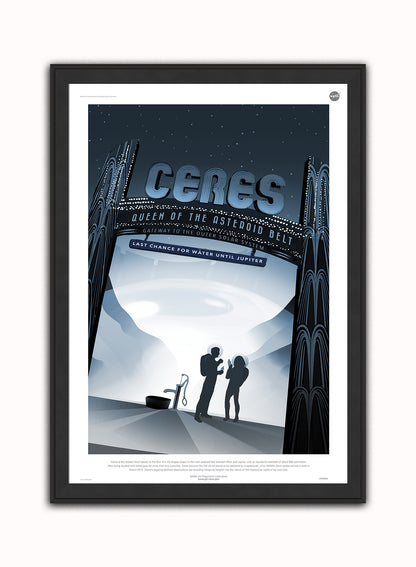 Ceres, Space Travel, Tourism NASA, Solar System, Planets Art Print Poster Vintage Poster Wall Art Print 50x70cm Black Frame