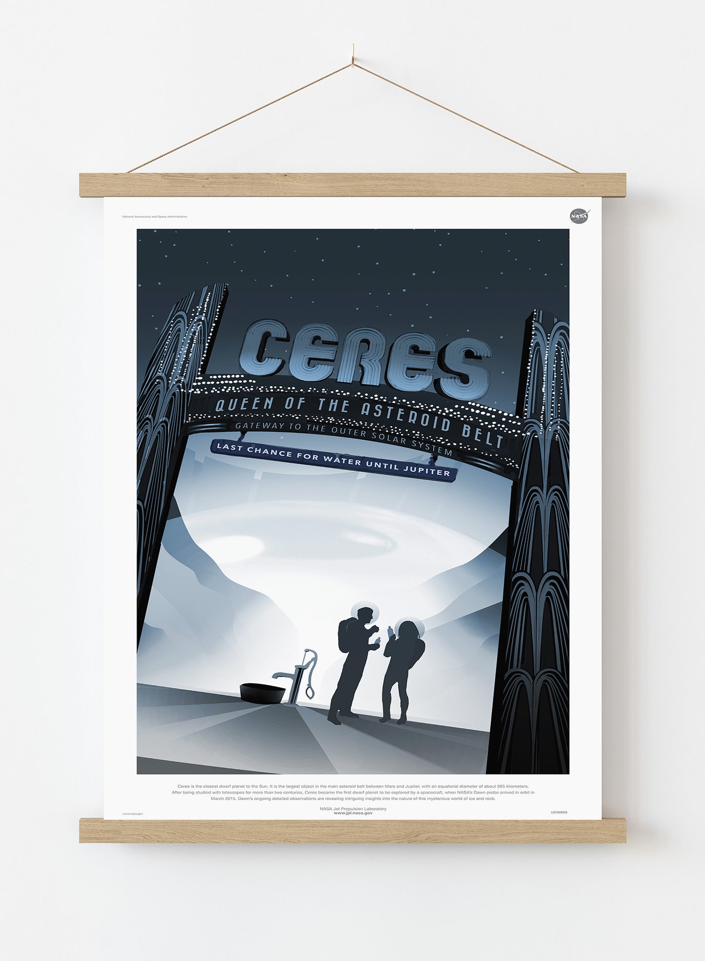 Ceres, Space Travel, Tourism NASA, Solar System, Planets Art Print Poster Vintage Poster Wall Art Print 50x70cm Poster Hanger