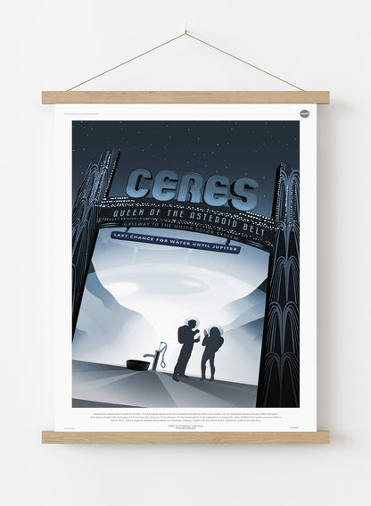 Ceres, Space Travel, Tourism NASA, Solar System, Planets Art Print Poster Vintage Poster Wall Art Print 50x70cm Poster Hanger