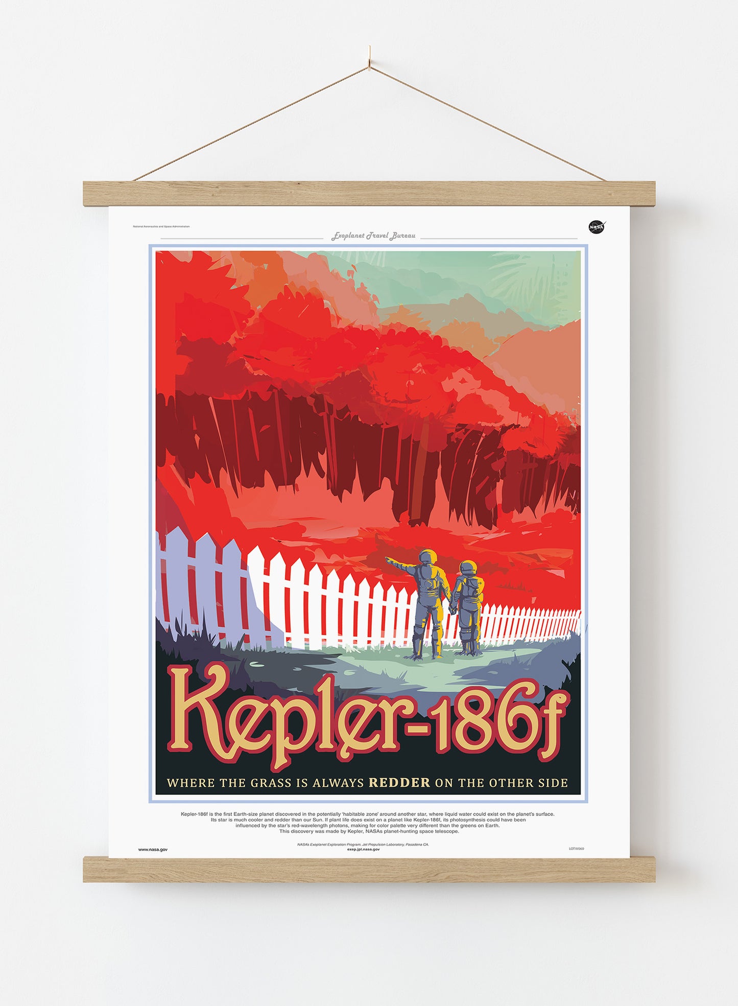 Kepler 186f, Space Travel, Tourism NASA, Solar System, Planets Art Print Poster Vintage Poster Wall Art Print 50x70cm Poster Hanger