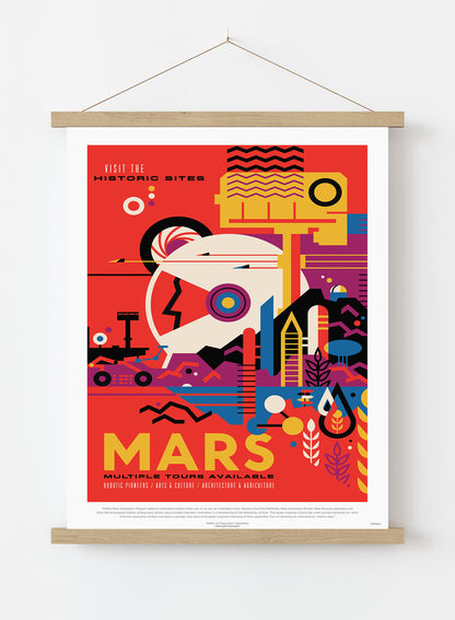 Mars, The Great Voyage, Space Travel, Tourism NASA, Solar System, Planets Art Print Poster Vintage Poster Wall Art Print 50x70cm Poster Hanger