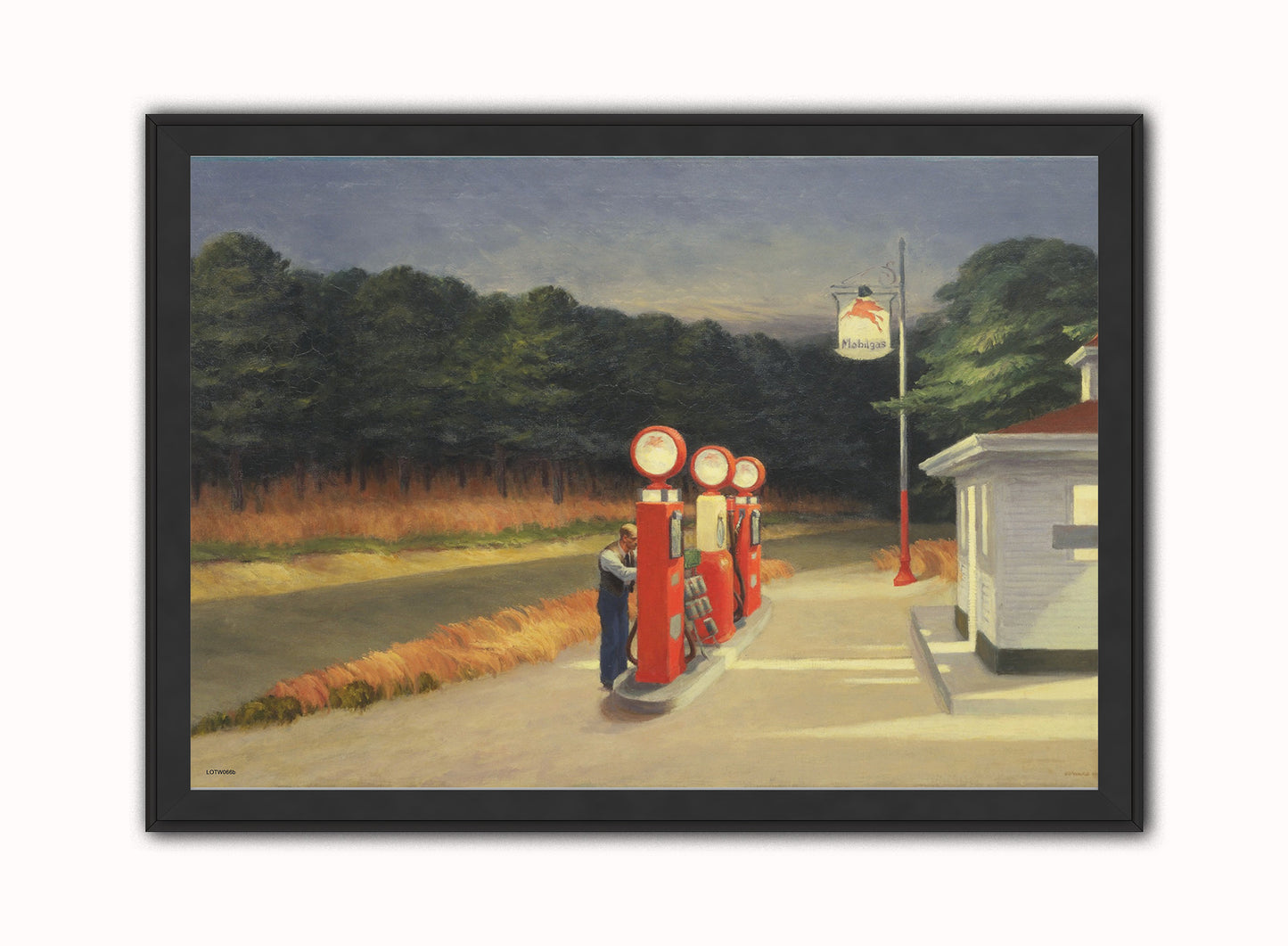 Gas, 1940 Edward Hopper Vintage Art Wall Art Print 50x70cm Black Frame