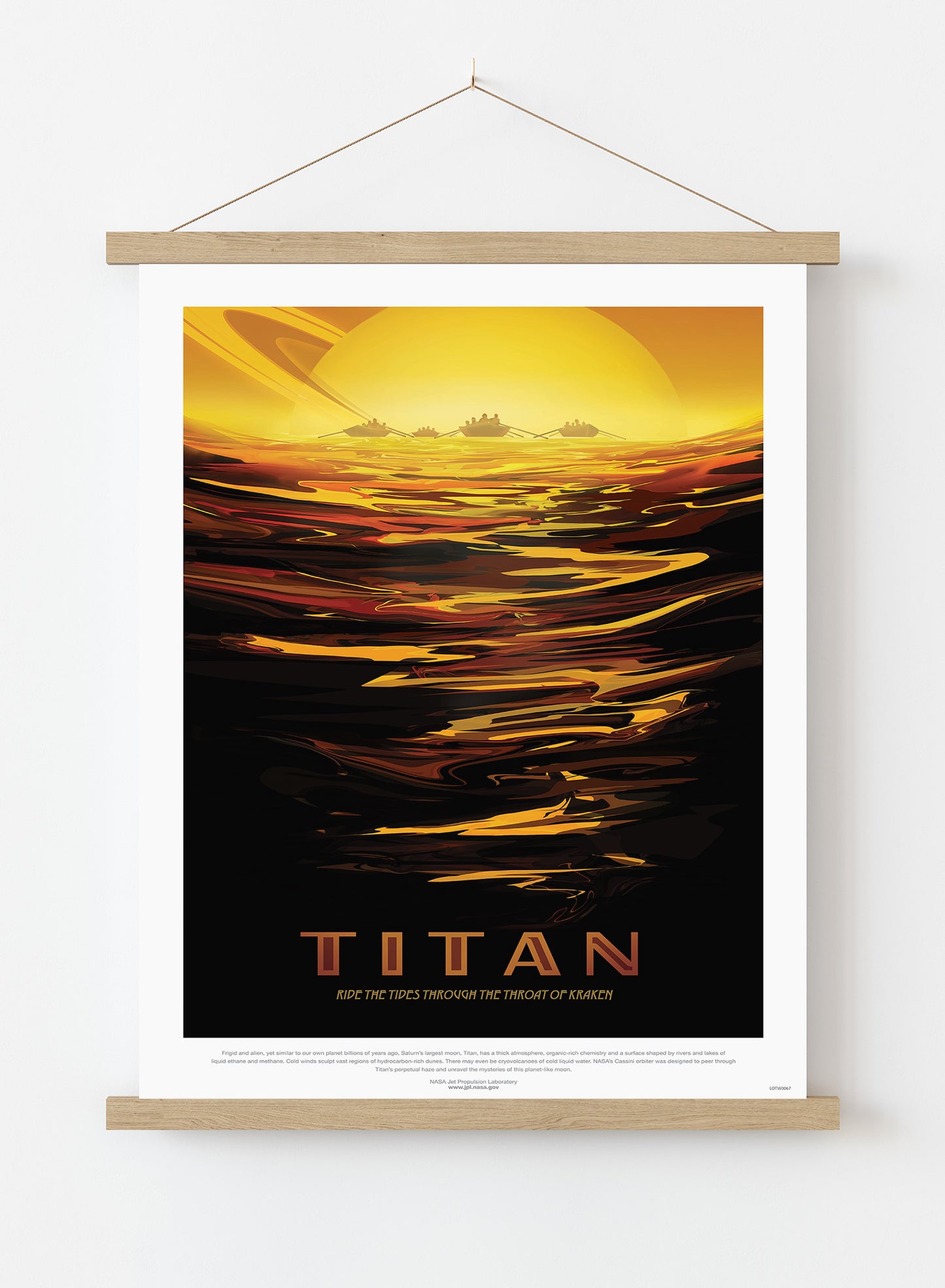 Titan, River, The Great Voyage, Space Travel, Tourism NASA,  Art Print Poster Vintage Poster Wall Art Print 50x70cm Poster Hanger