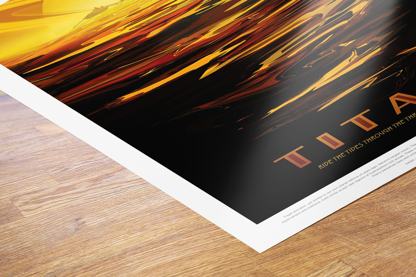 Titan, River, The Great Voyage, Space Travel, Tourism NASA,  Art Print Poster 50x70cm
