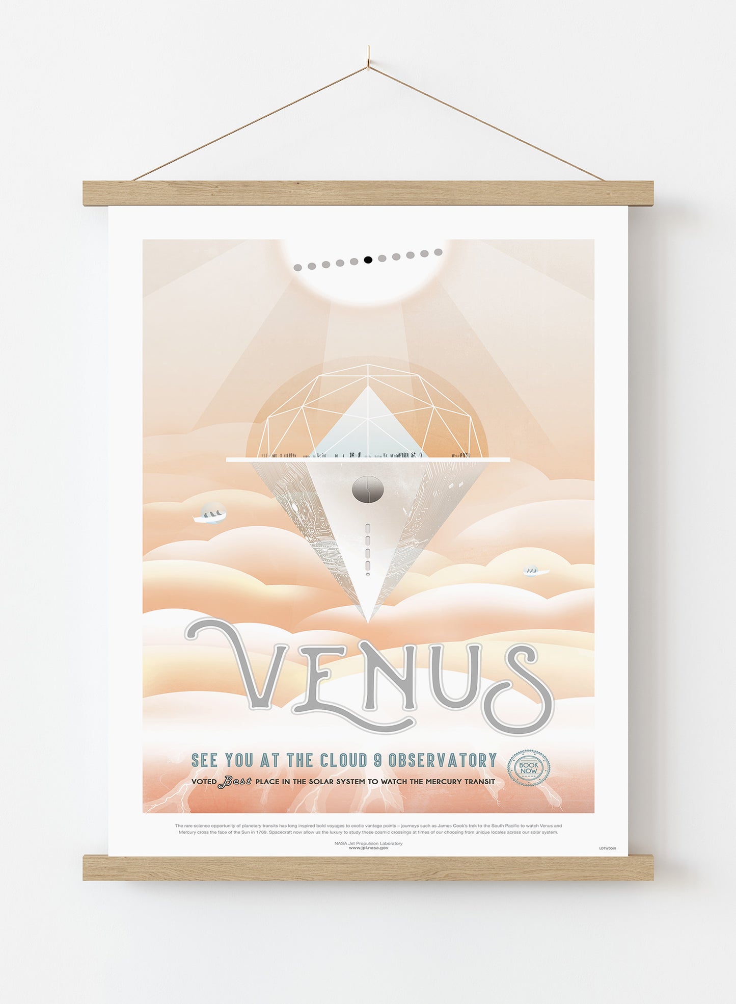 Venus, The Great Voyage, Space Travel, Tourism NASA, Solar System, Planets Art Print Poster Vintage Poster Wall Art Print 50x70cm Poster Hanger