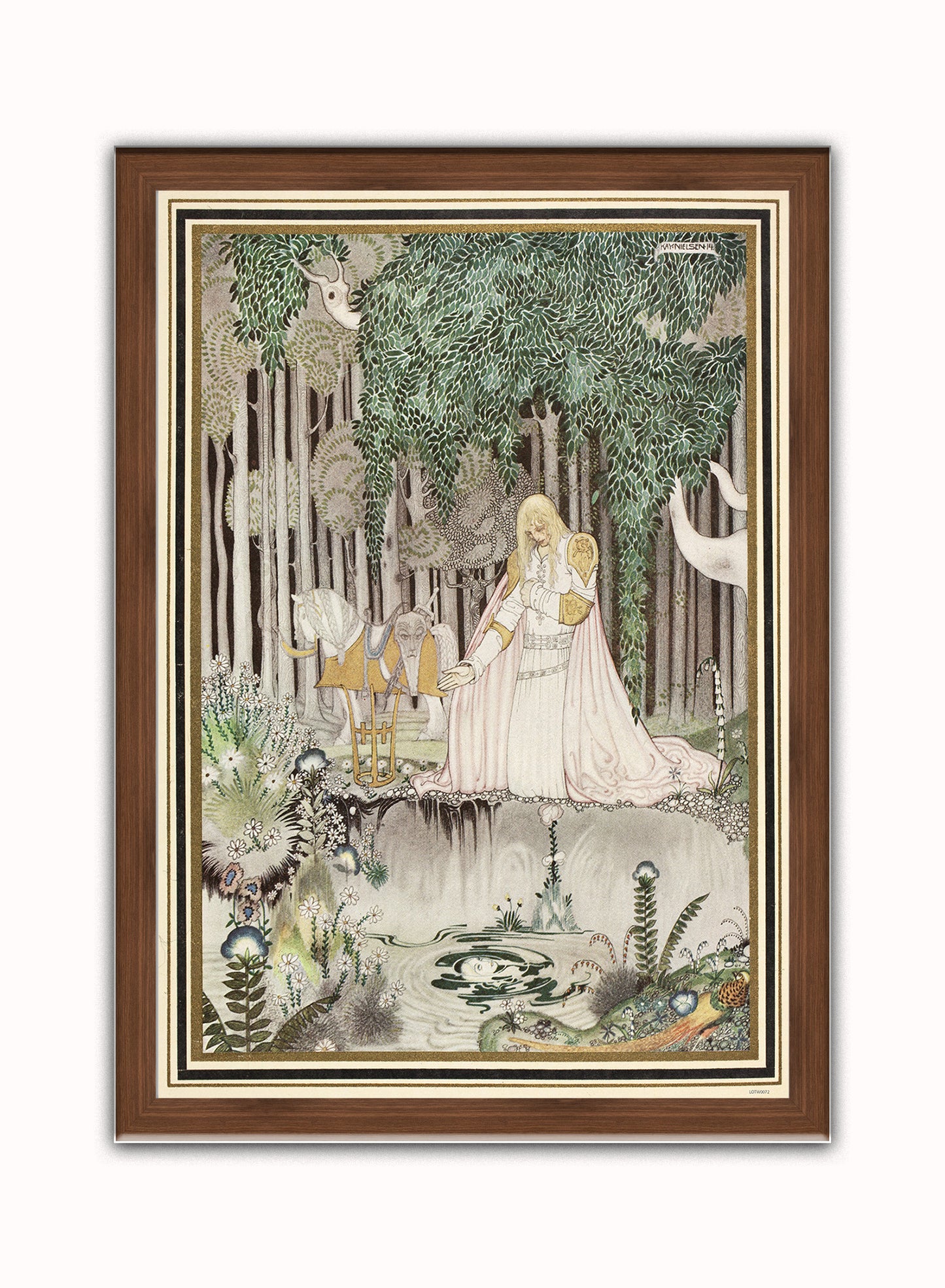 Kay Nielson, Illustration, Enchanted, Medieval, Fantasy Art Print Poster Vintage Poster Wall Art Print 50x70cm Dark Wood Frame