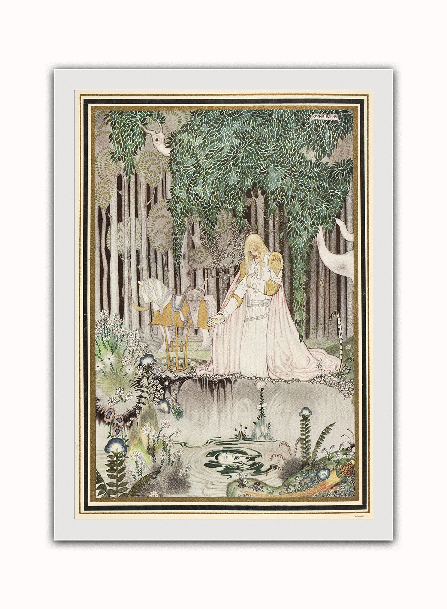 Kay Nielson, Illustration, Enchanted, Medieval, Fantasy Art Print Poster Vintage Poster Wall Art Print 50x70cm White Frame