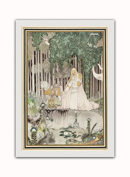 Kay Nielson, Illustration, Enchanted, Medieval, Fantasy Art Print Poster Vintage Poster Wall Art Print 50x70cm White Frame