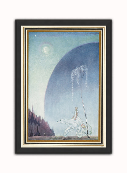 Kay Nielson, Illustration, Enchanted, Medieval, Fantasy, White Bear Art Print Poster Vintage Poster Wall Art Print 50x70cm Black Frame