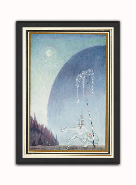 Kay Nielson, Illustration, Enchanted, Medieval, Fantasy, White Bear Art Print Poster Vintage Poster Wall Art Print 50x70cm Black Frame