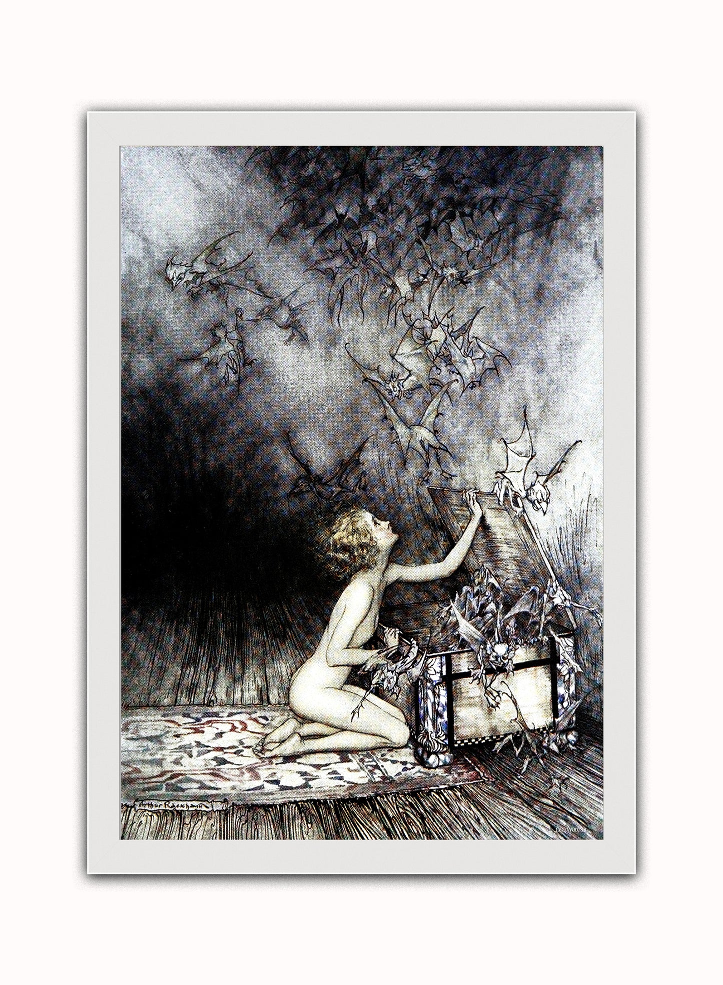 Pandora's Box by Arthur Rackham Print – Arthur Rackham Vintage Art Wall Art 50x70cm White Frame