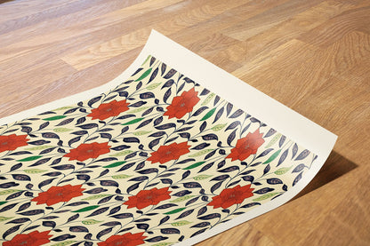 Flower Pattern, Vintage floral design, wallpaper Art Print Poster 50x70cm