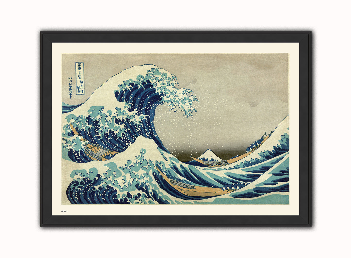 Hokusai The Great Wave of Kanagawa Art Print Poster Vintage Poster Wall Art Print 50x70cm Black Frame