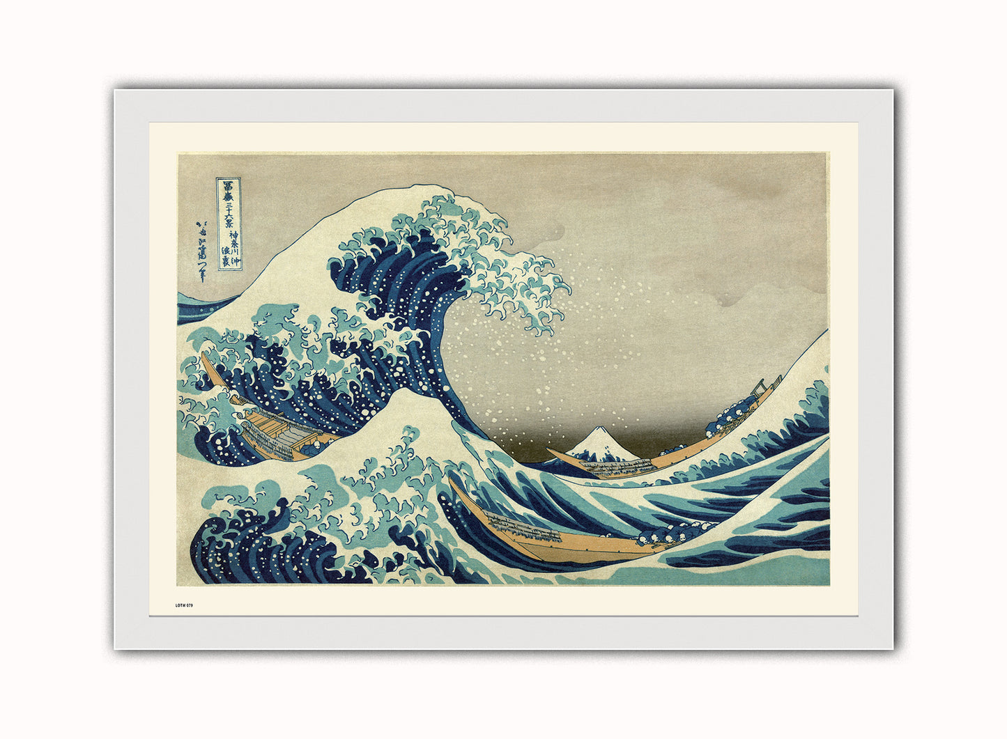 Hokusai The Great Wave of Kanagawa Art Print Poster Vintage Poster Wall Art Print 50x70cm White Frame