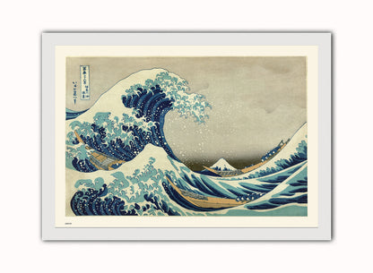 Hokusai The Great Wave of Kanagawa Art Print Poster Vintage Poster Wall Art Print 50x70cm White Frame