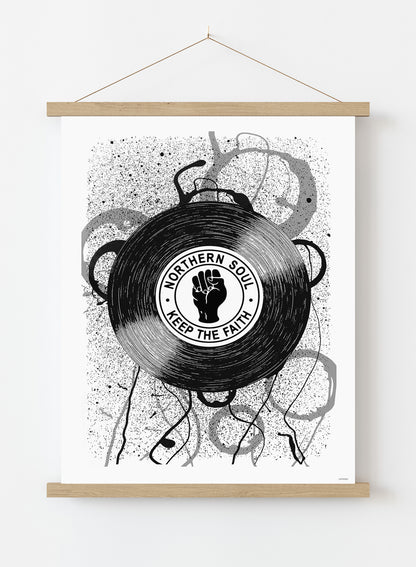 Northern Soul, Keep The Faith, Records, Vinyl, Wigan Casino Art Print Poster Vintage Poster Wall Art Print 50x70cm Poster Hanger