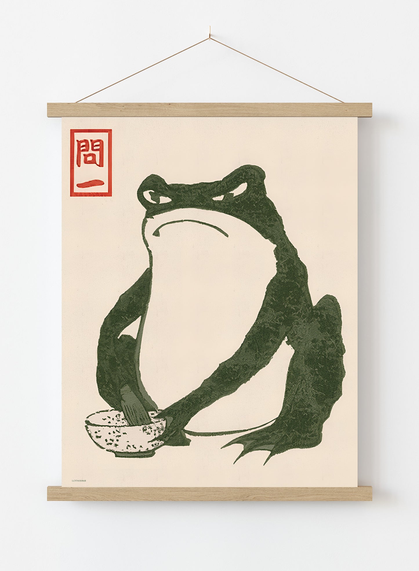 Japanese Angry Frog by Matsumoto Hoji Print – Matsumoto Hoji Japanese Wall Art 50x70cm Poster Hanger