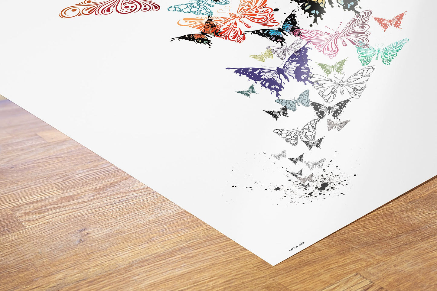Butterflies, Contemporary Illustration Graphic Art Print Poster 50x70cm