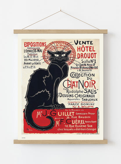 CHAT NOIR ART POSTER PRINT BY THÌäOPHILE-ALEXANDRE STEINLEN 1898 Art Print Poster Vintage Poster Wall Art Print 50x70cm Poster Hanger