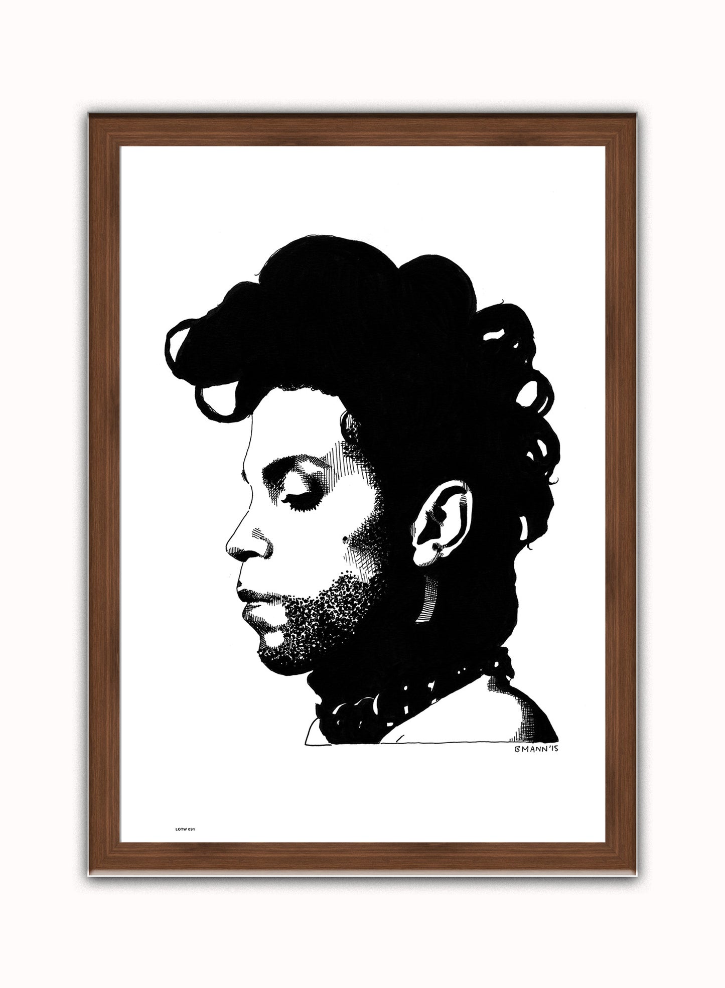 Prince, Music Idol Iconic Popstar Art Print Poster Vintage Poster Wall Art Print 50x70cm Dark Wood Frame