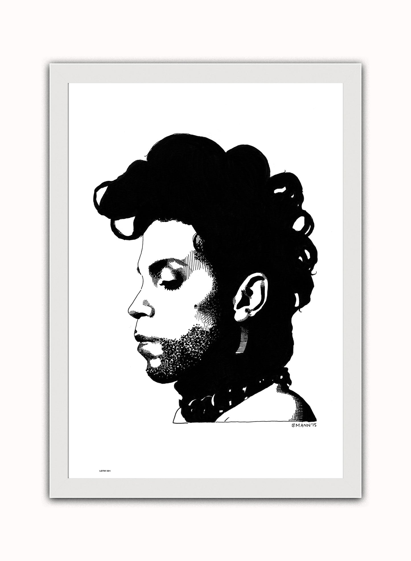 Prince, Music Idol Iconic Popstar Art Print Poster Vintage Poster Wall Art Print 50x70cm White Frame