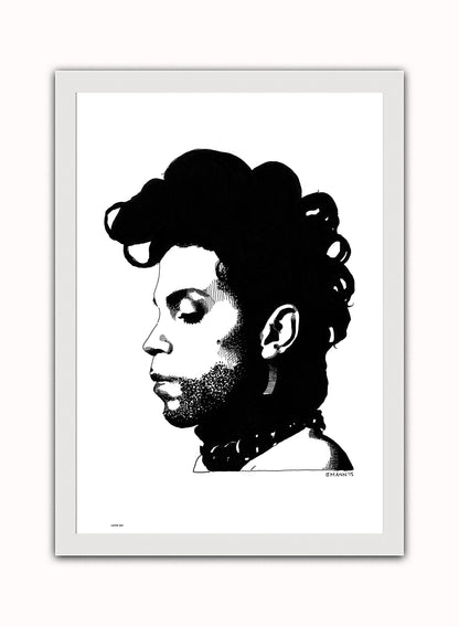 Prince, Music Idol Iconic Popstar Art Print Poster Vintage Poster Wall Art Print 50x70cm White Frame