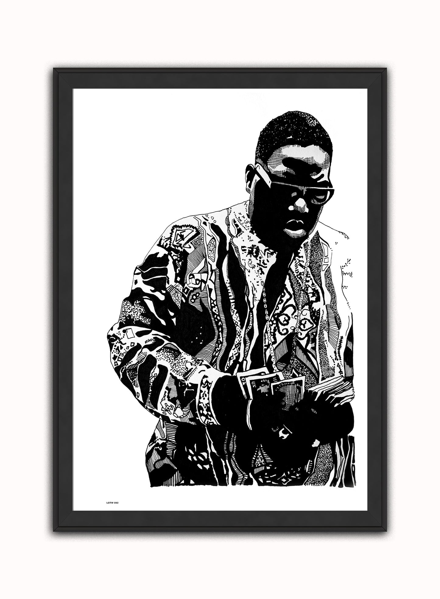 Notorious BIG, Music Idol Iconic Rap Artist Art Print Poster Vintage Poster Wall Art Print 50x70cm Black Frame