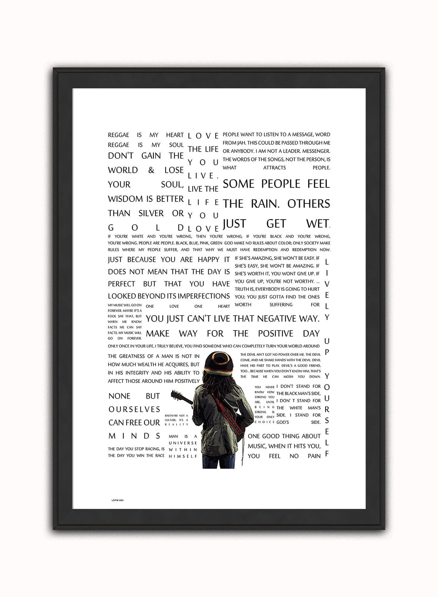 Bob Marley, Music Idol Iconic Reggae Rocksteady Roots Rock Artist Art Print Poster Vintage Poster Wall Art Print 50x70cm Black Frame