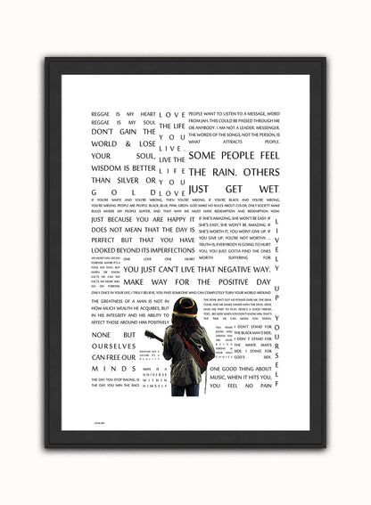 Bob Marley, Music Idol Iconic Reggae Rocksteady Roots Rock Artist Art Print Poster Vintage Poster Wall Art Print 50x70cm Black Frame