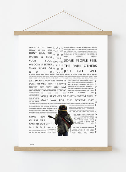 Bob Marley, Music Idol Iconic Reggae Rocksteady Roots Rock Artist Art Print Poster Vintage Poster Wall Art Print 50x70cm Poster Hanger