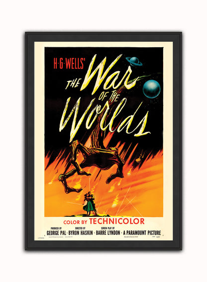 War of the Worlds Poster Vintage Poster Wall Art Print 50x70cm Black Frame