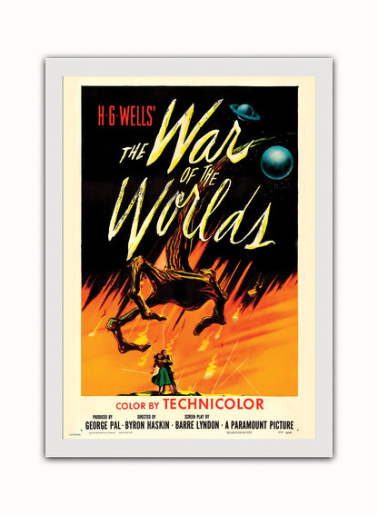 War of the Worlds Poster Vintage Poster Wall Art Print 50x70cm White Frame