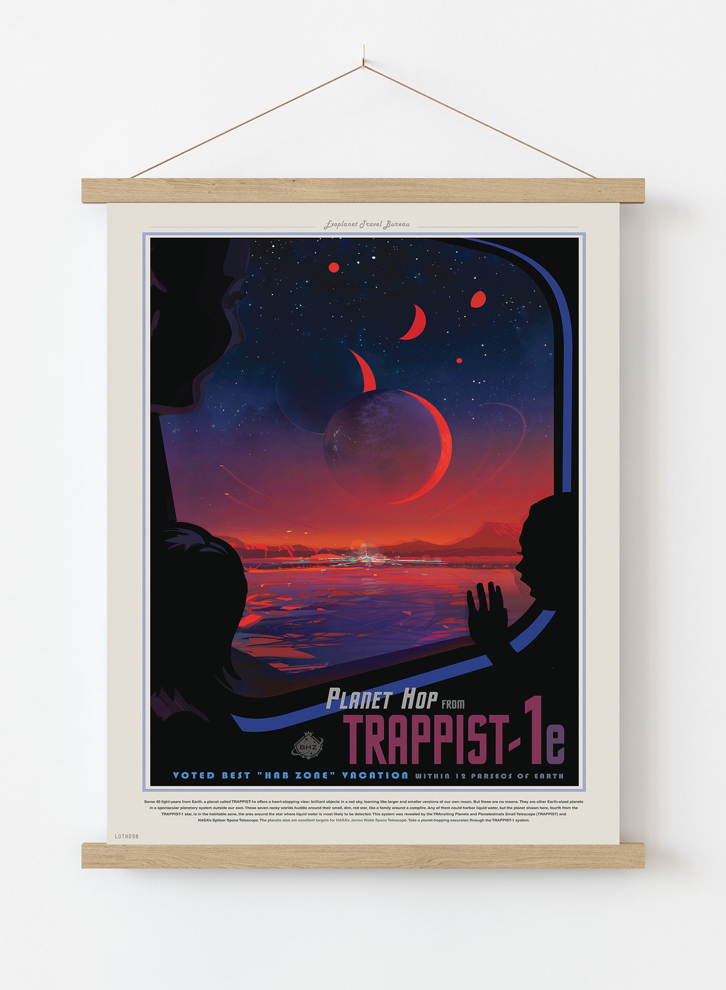 Trappist-1 system Nasa Space exploration tourist Vintage Poster Wall Art Print 50x70cm Poster Hanger