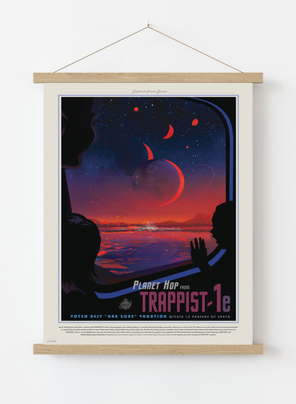 Trappist-1 system Nasa Space exploration tourist Vintage Poster Wall Art Print 50x70cm Poster Hanger